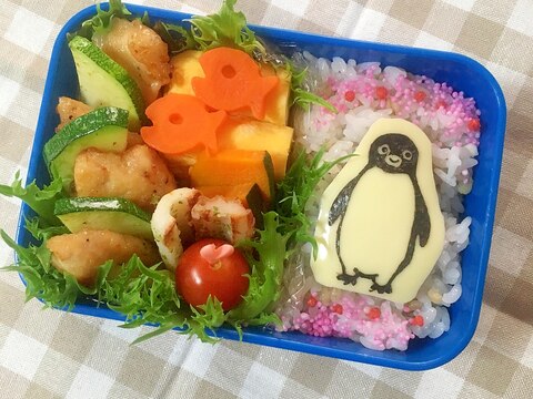 簡単海苔アート キャラ弁☆suicaのペンギン弁当